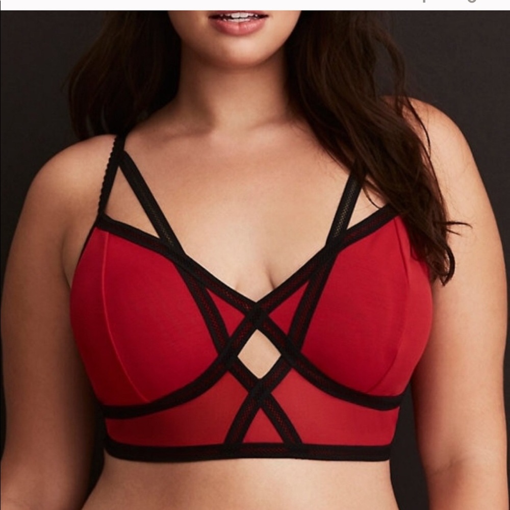 💟 Preloved • Torrid • Mesh Deep V Neck Bralette